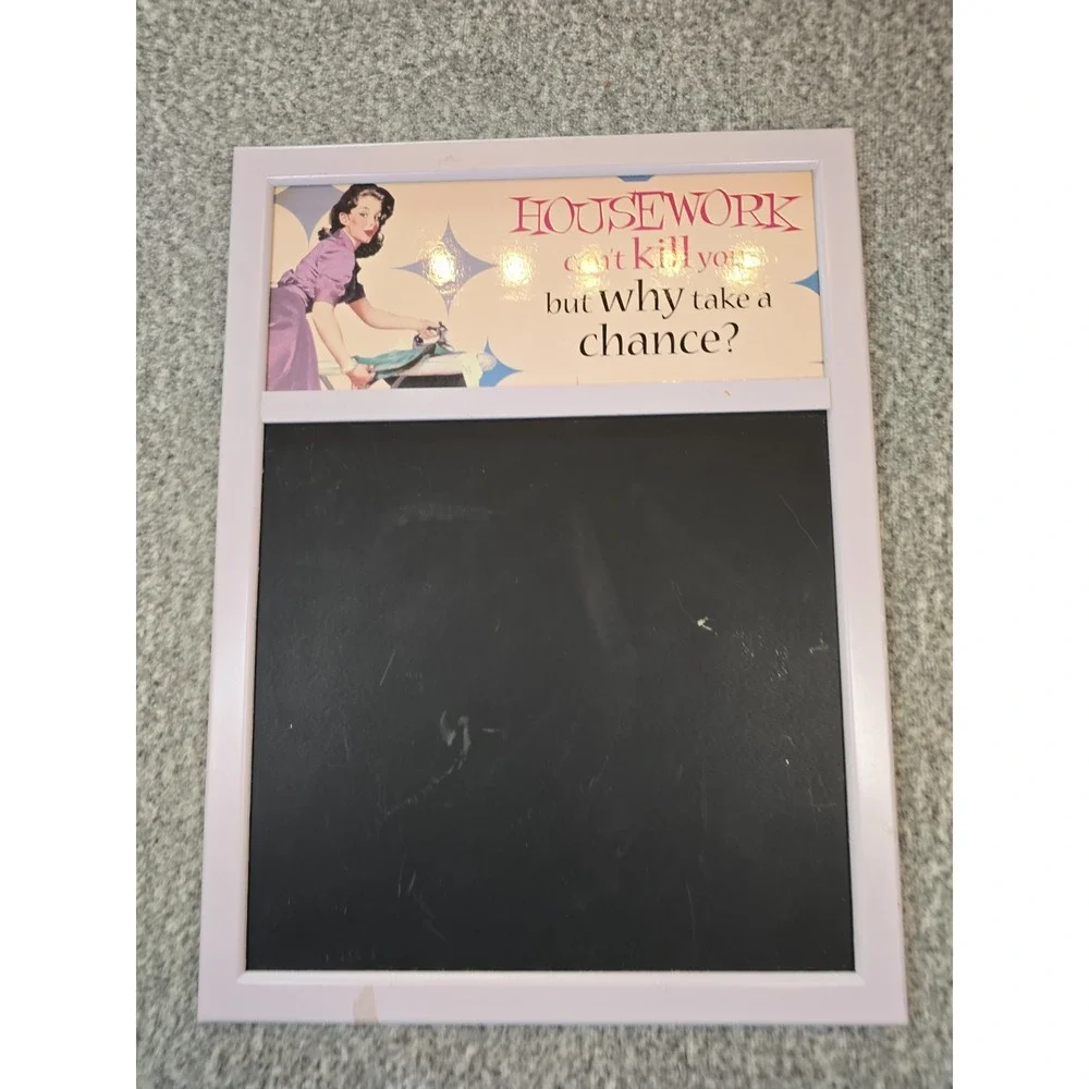 Retro Magnetic Chalk Board Housework Can't Kill You, But Why Take A Chance?